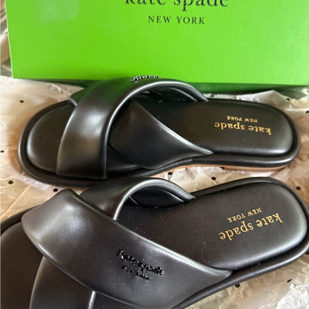 BN in Box, Kate Spade Black Cross-Strap Sandals